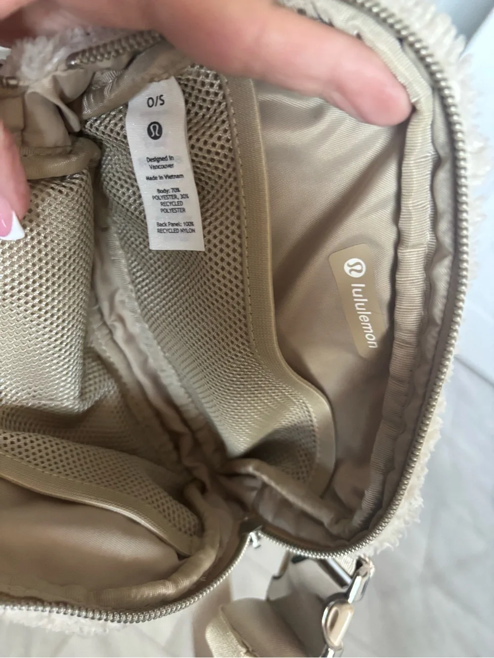 lululemon athletica Cream Sherpa Zip Pouch
